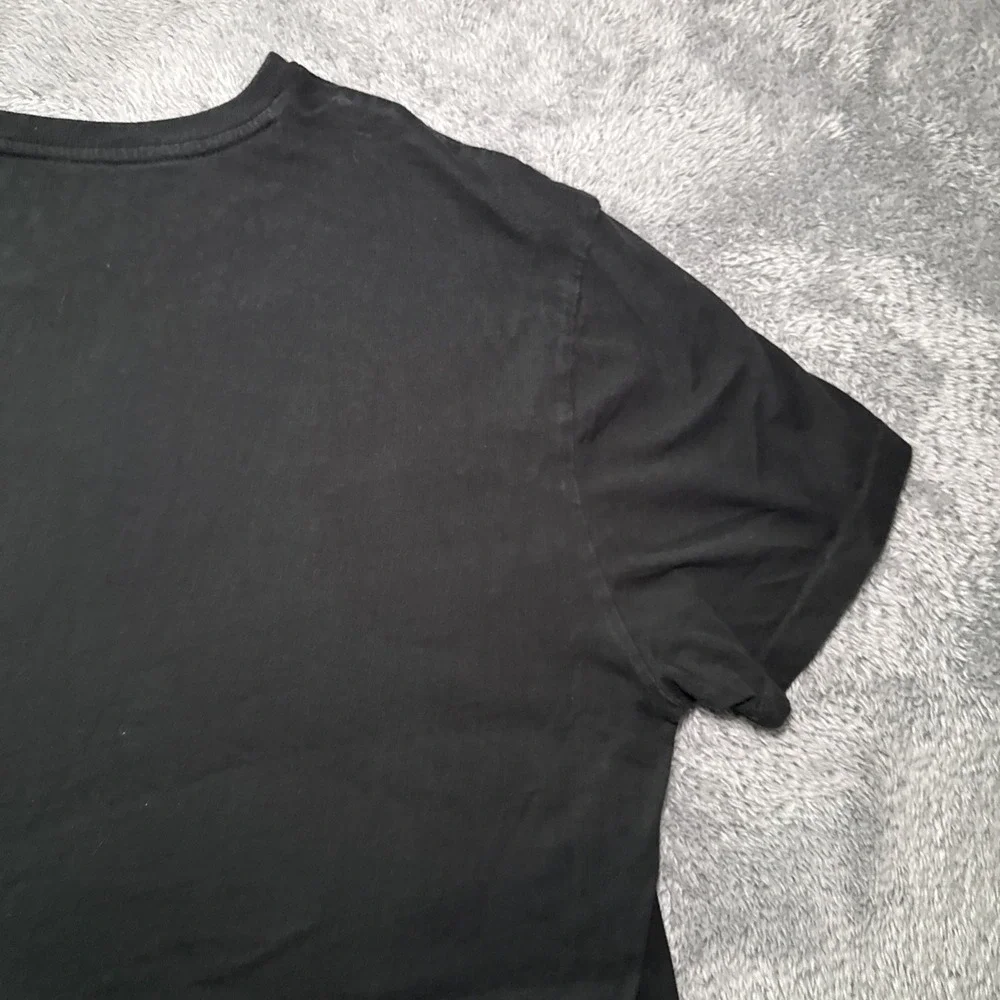 Polo Ralph Lauren Men's Large Short Sleeve V Neck Black Cotton T Shirt Red Pony